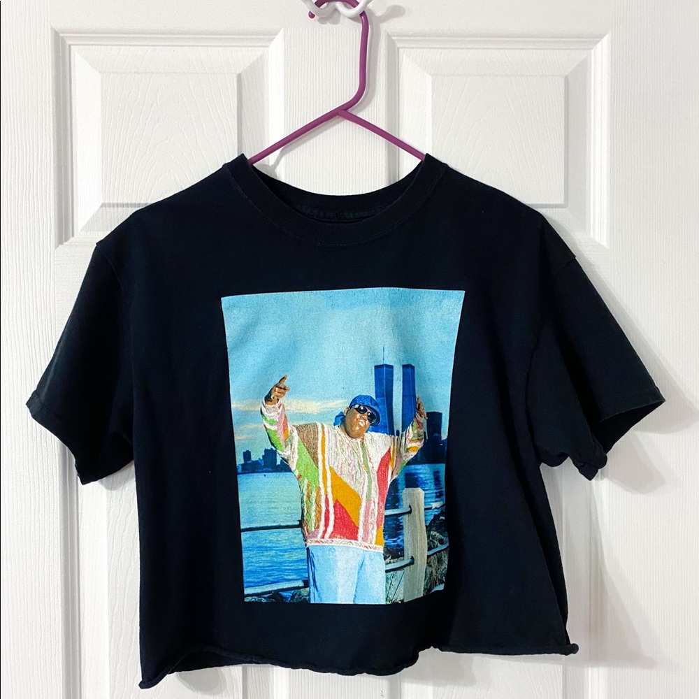 Notorious Biggie Black Crop Top T-Shirt
